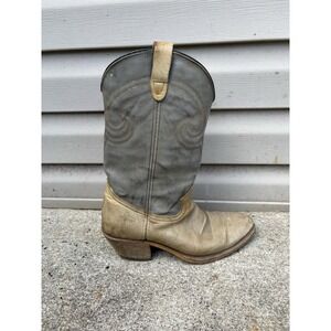 Vtg Texas Two Tone Gray 8 EE Men's Western‎ Boots Cowboy